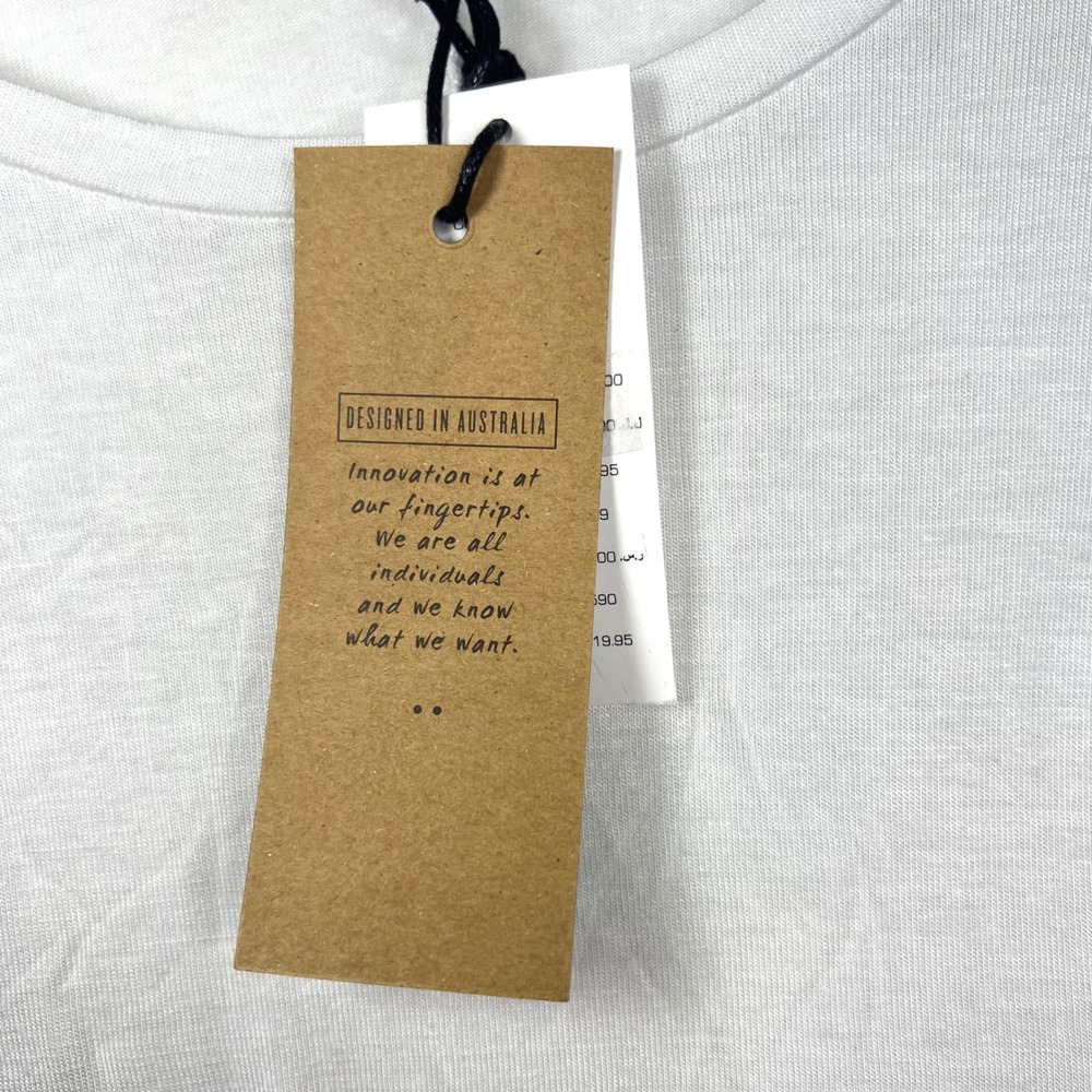 Cotton On White Long Sleeve Top‎ Mens Size S Essi 2 L/S Viscose Blend Casual - Picture 4 of 12